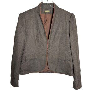 Vintage 80s Cassidy Women’s 100% Wool Blazer Taupe Button Front Size Medium